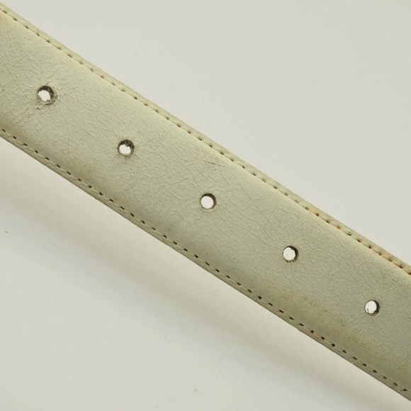 AUTHENTIC GUCCI VINTAGE MADE IN ITALY WHITE LEATHER LADIES' BELT with Dust bag - Picture 5 of 9